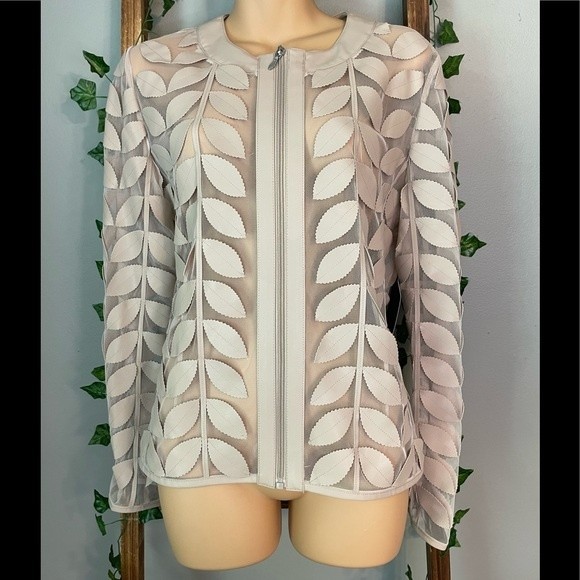 bagatelle Jackets & Blazers - Bagatelle Sheer Jacket With Leaf Design